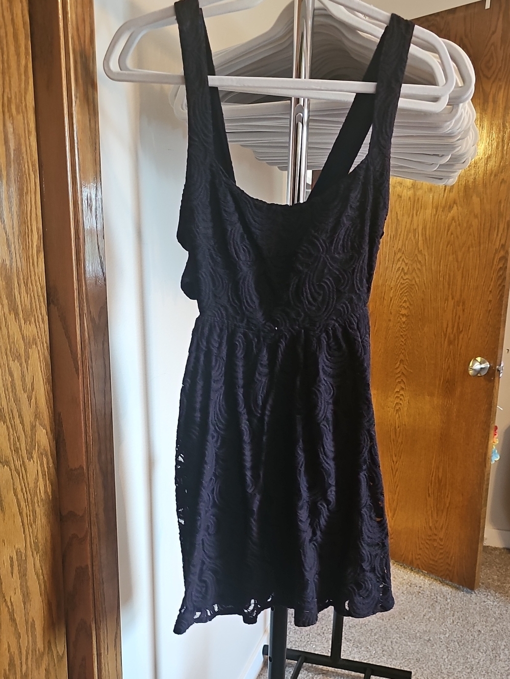 Free People Black Lace Mini Dress